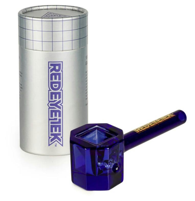 4.5" Infinity Bowl Octagon Hand Pipe - Sapphire Blue