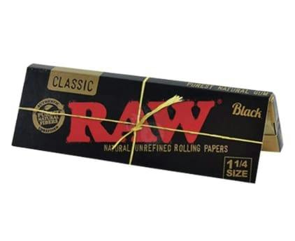 Raw Rolling Papers - Black 1 1/4