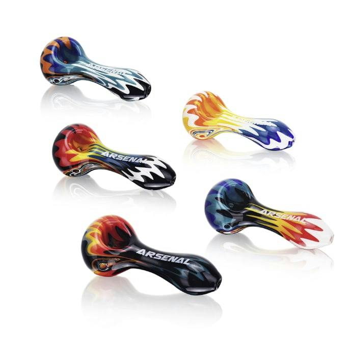 4" Arsenal Shadow Flame Handpipe - Assorted Colours
