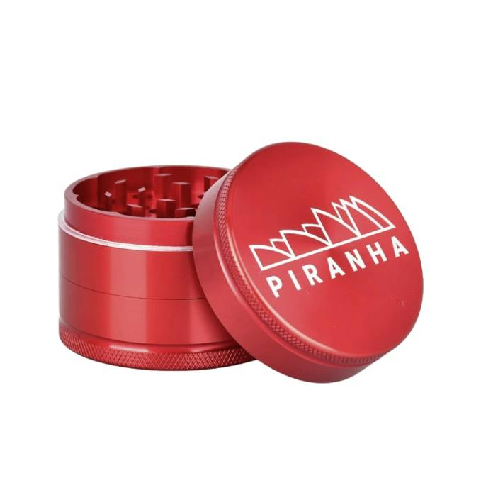 Piranha 3pc 56mm Grind-and-Store Aluminum Grinder - Red