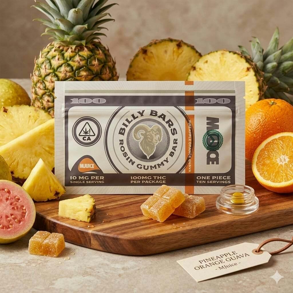Mjuice - Billy Bars Pineapple Orange Guava Rosin Gummies - Pineapple Orange Guava