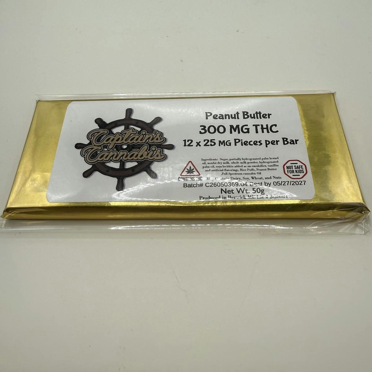 Peanut Butter Bar - 300mg - Captains Cannabis