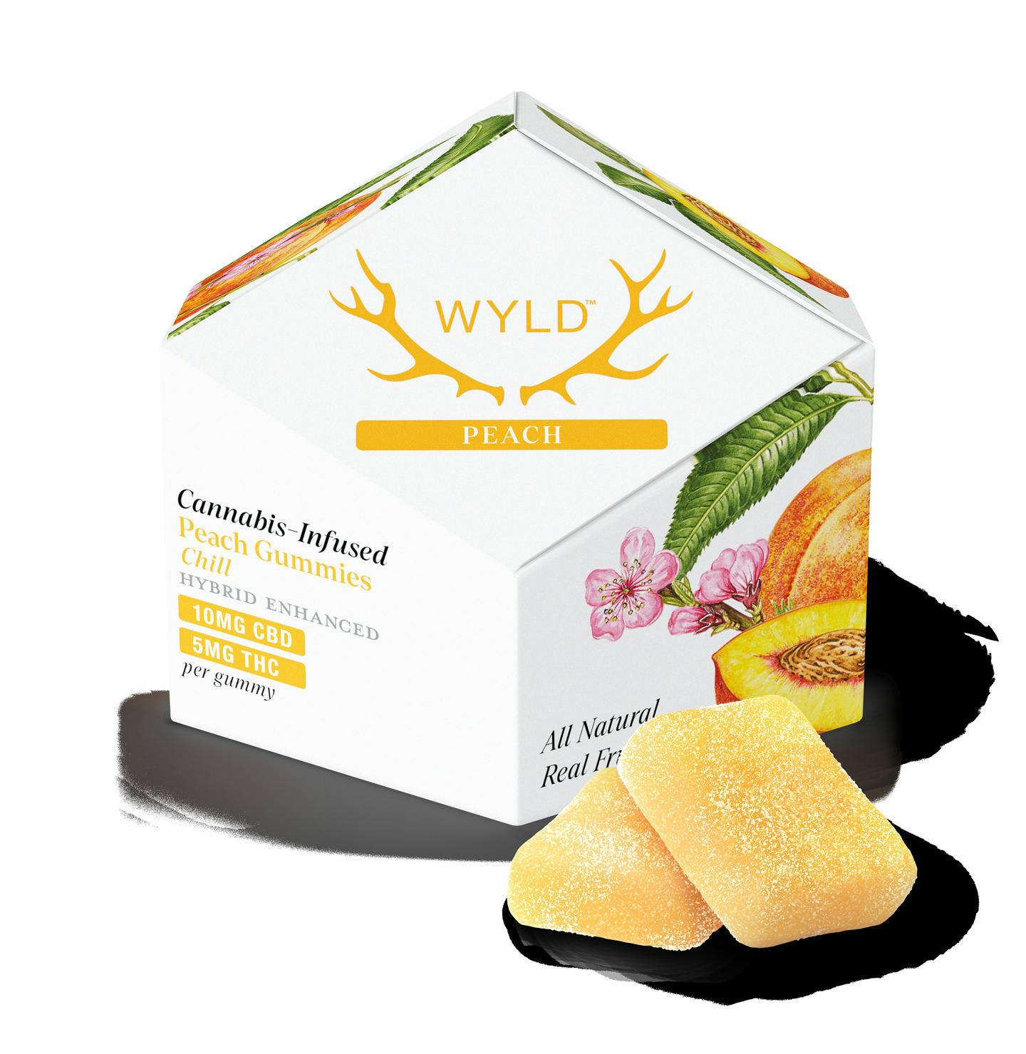 WYLD 2:1 THC:CBD Peach Gummies