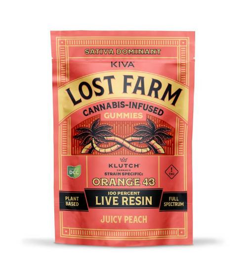 Lost Farm | Juicy Peach 10pc | 100mg Live Resin Gummies