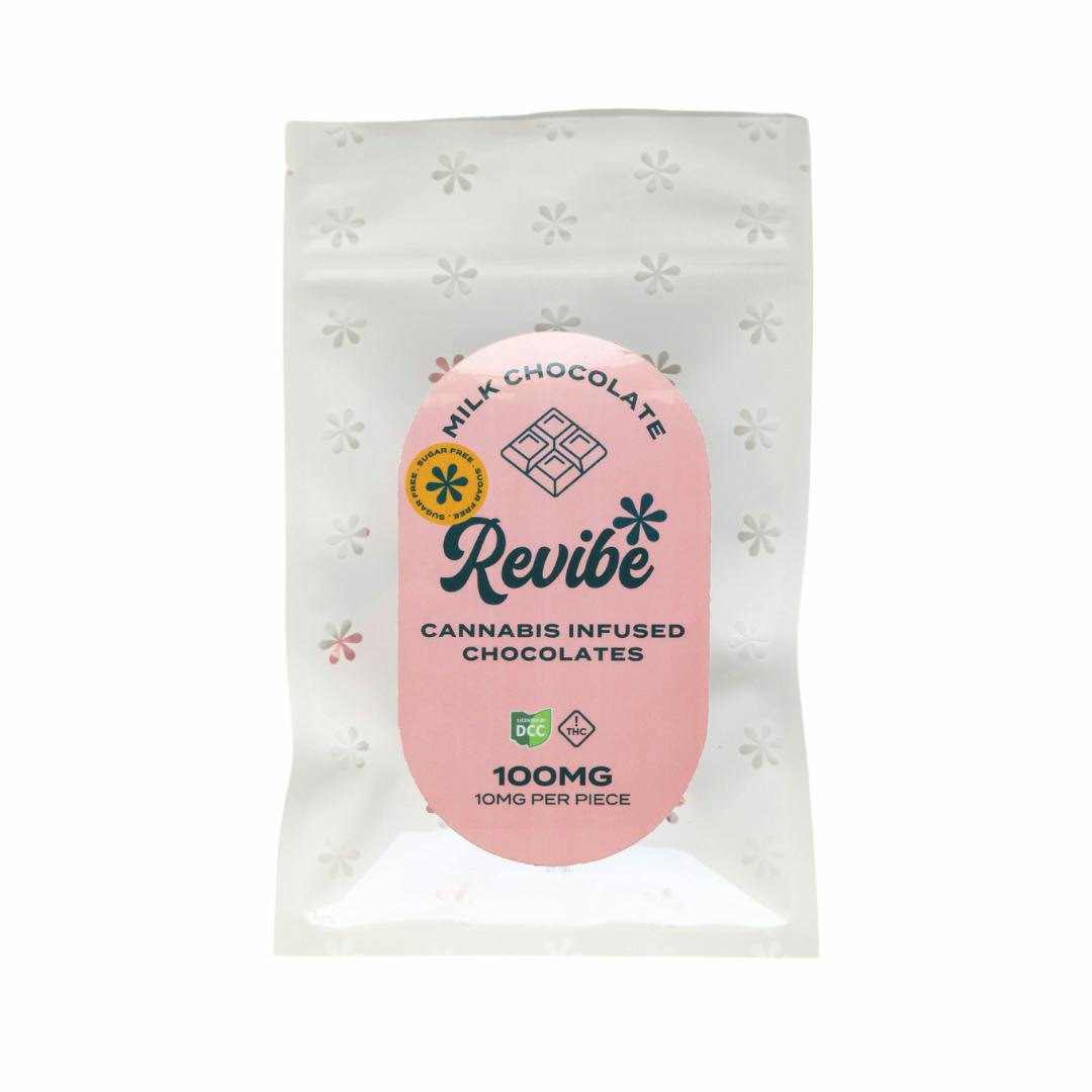 Revibe | Milk Chocolate 10pcs | 100mg Sugar Free Squares