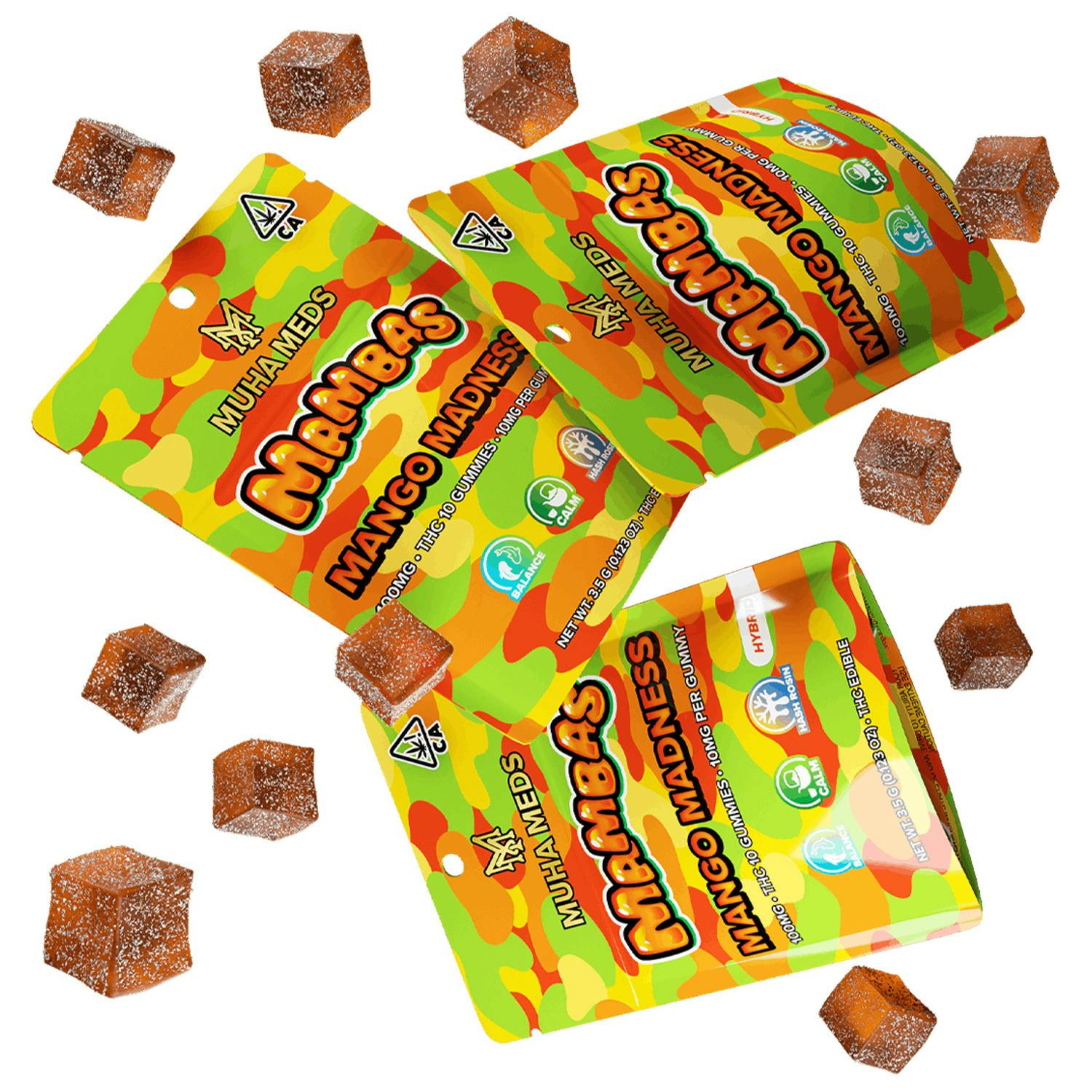 Muha Meds Mamba | Mango Madness | 200mg Hash-Rosin Gummies | REC