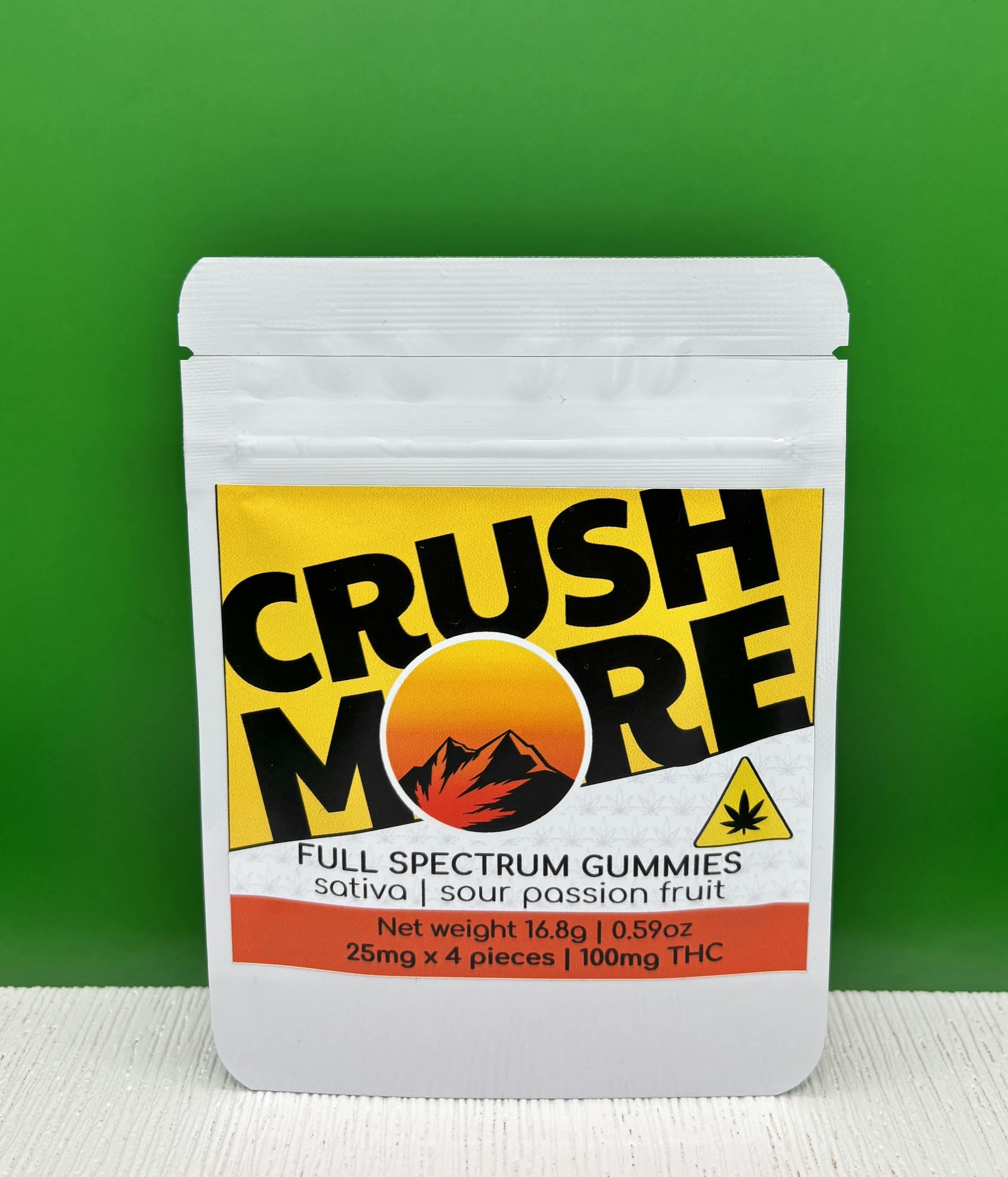 Sour Passion Fruit Gummies by Crushmore 25mg 4 Pack | Sativa