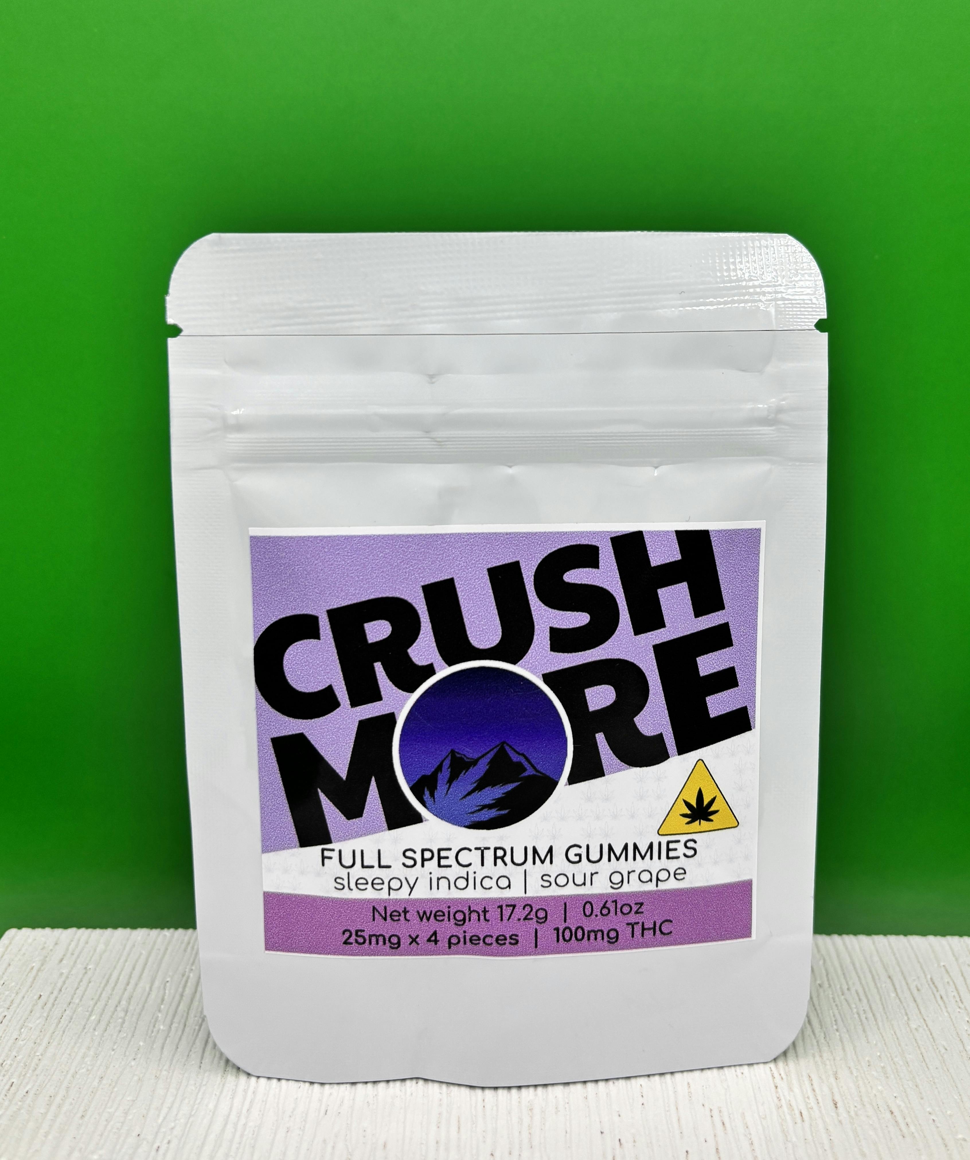 Sour Grape Gummies by Crushmore 25mg 4 Pack | Indica at Dakota Health and Wellness
