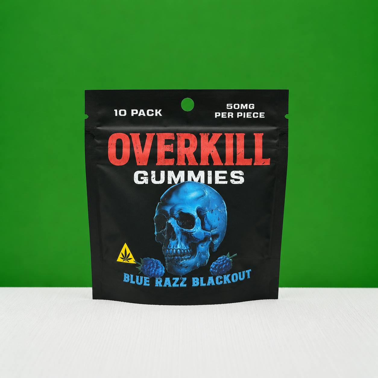 Blue Razz Gummies by Overkill 50mg 10 Pack | Indica
