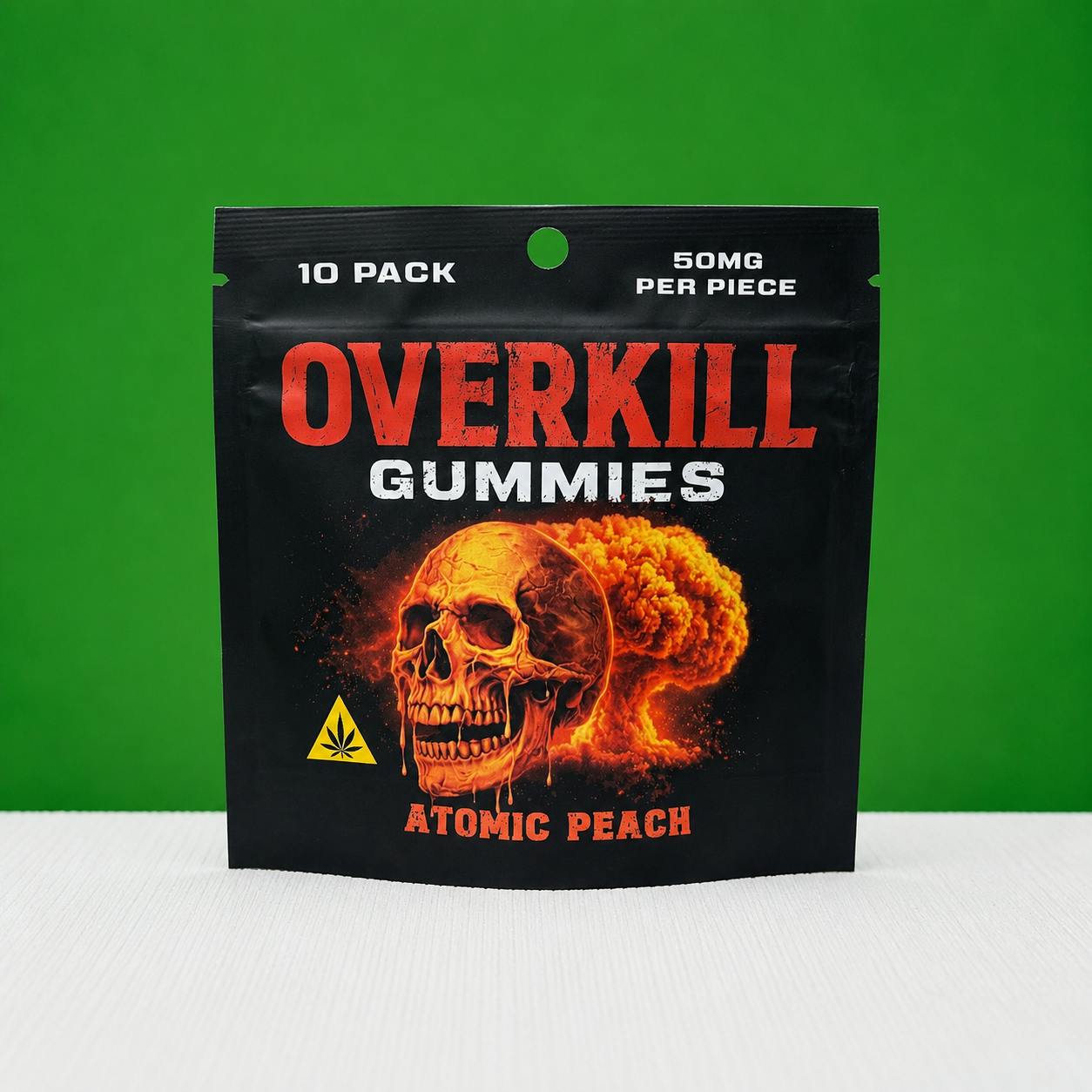 Peach Gummies by Overkill 50mg 10 Pack | Hybrid