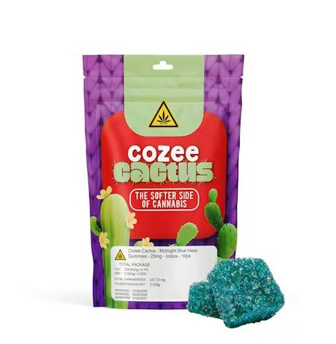 Midnight Blue Haze Gummies by Cozee Cactus 25mg 10 Pack | Indica