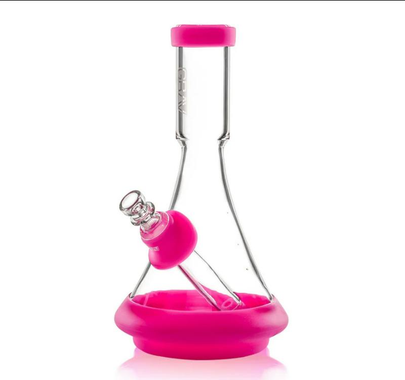 Grav Silicone Beaker Bong - Toxic Pink