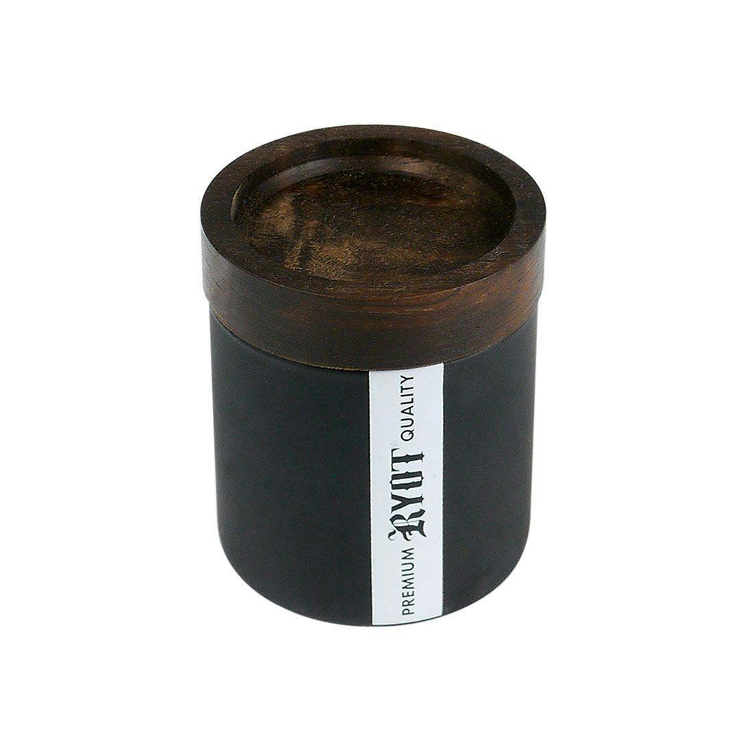 RYOT - Black Glass Jar with Walnut Tray Lid