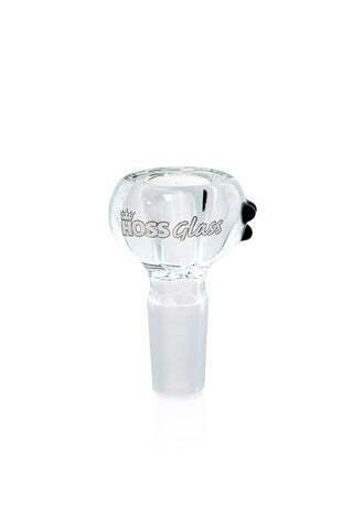HOSS Glass - Super Thick Bowl - 14mm - Clear with White Logo - YX21C-14-cl