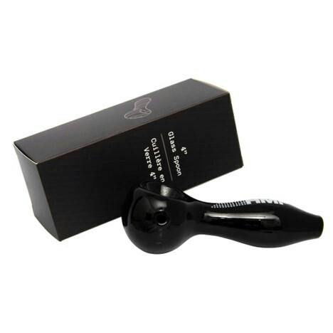 HMP - Glass Spoon - Black - 4"