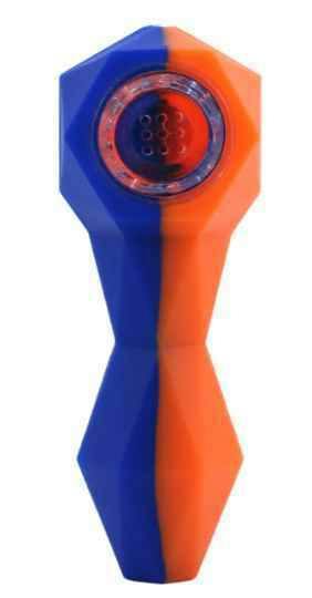 Rebound - Edition 2 - Silicone 4" Hand Pipe - Orange & Blue