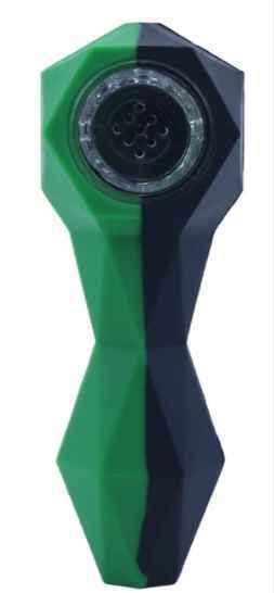 Rebound - Edition 2 - Silicone 4" Hand Pipe - Black & Green