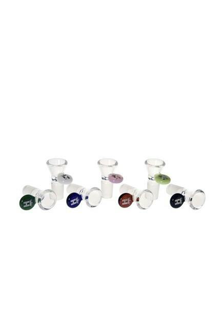 HOSS Glass - Cone bowl, coloured handle - 14mm - Clear - YX12P-14-cl
