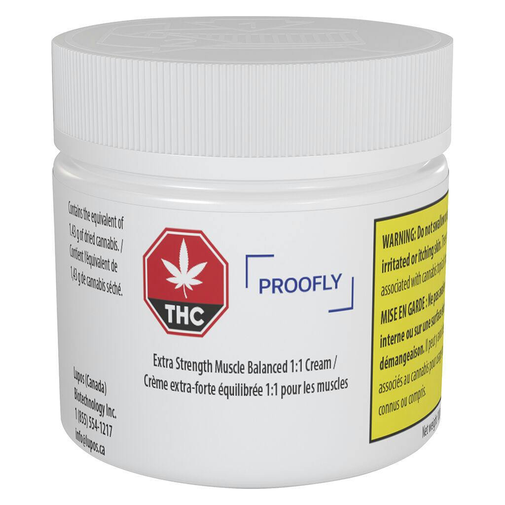 PROOFLY - Extra Strength Muscle Balanced 1:1 Cream - Sativa - 100g