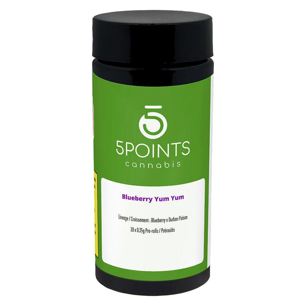 5 Points Cannabis - Blueberry Yum Yum Pre-Roll - Sativa - 10x0.35g