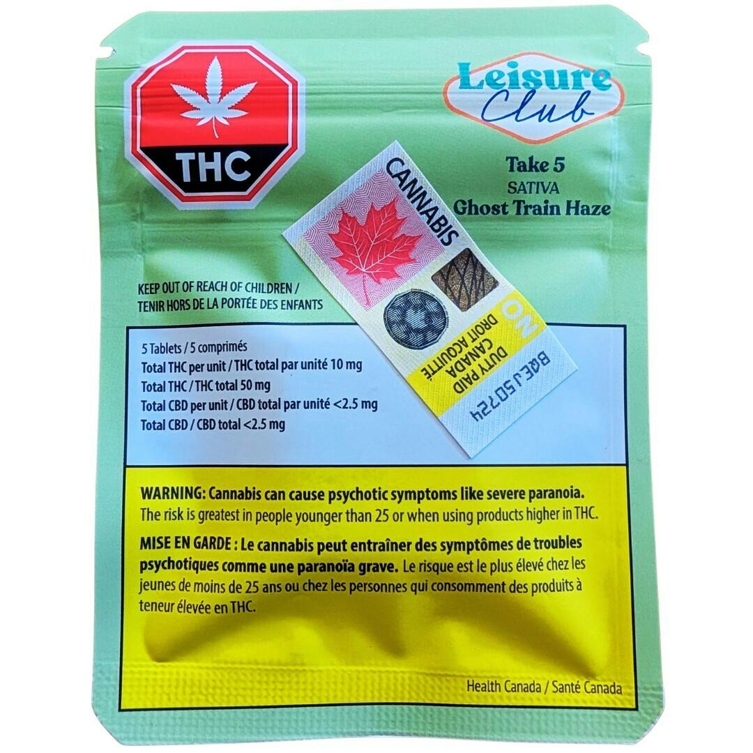 Leisure Club - Take 5 Tablets - Ghost Train Haze - Sativa - 5 caps
