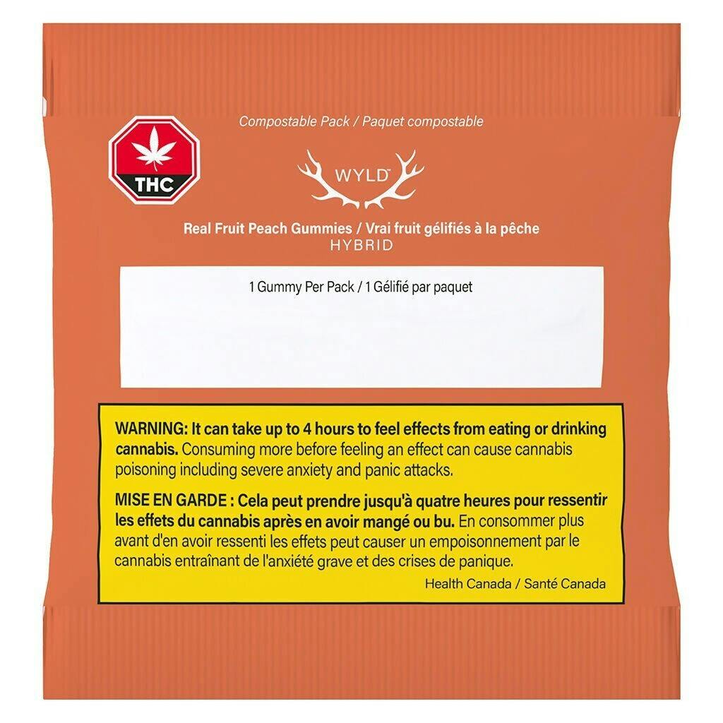Wyld - Real Fruit Peach Gummies HYBRID - 1 Pack