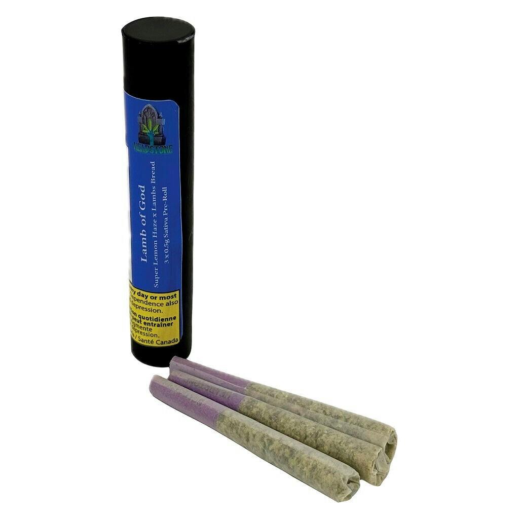 HEADSTONE CANNABIS - LAMB OF GOD Pre-Roll - Sativa - 3x0.5g