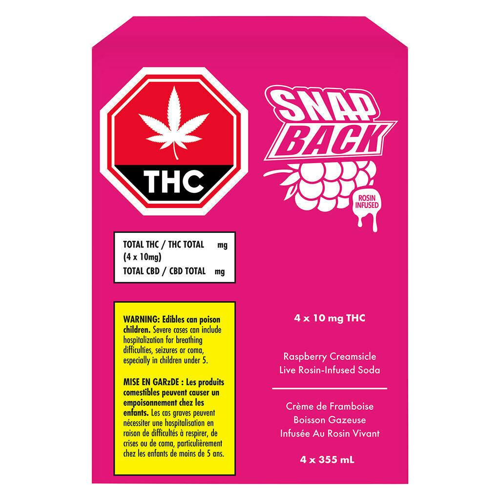 Snap Back (30g Sugar per can) - Rosin-Infused Raspberry Creamsicle - Hybrid - 4x355ml