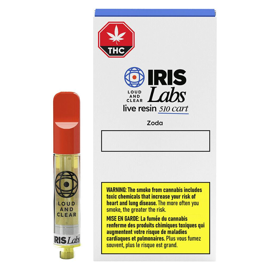 IRIS Labs - ZODA 100% Live Resin 510 Thread Cartridge - Indica - 1g