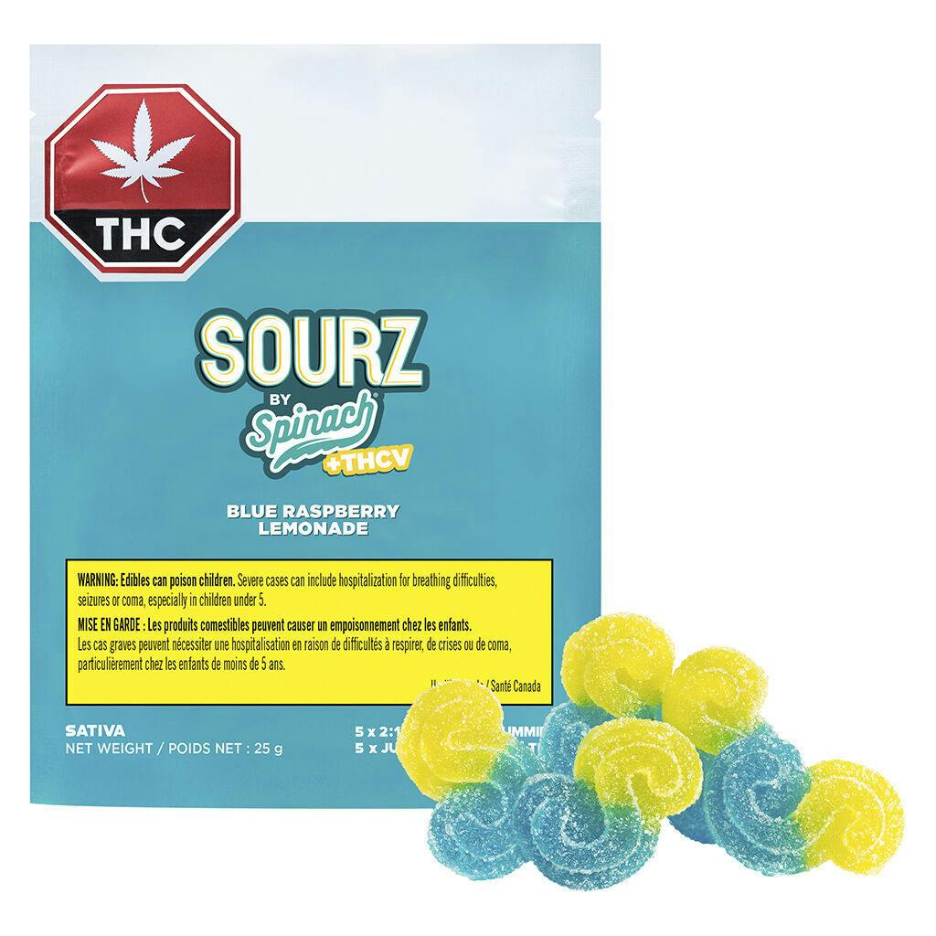Spinach FEELZ - THC+THCV Blue Raspberry Lemonade (Full Tilt) Gummies - Sativa - 5 Pack
