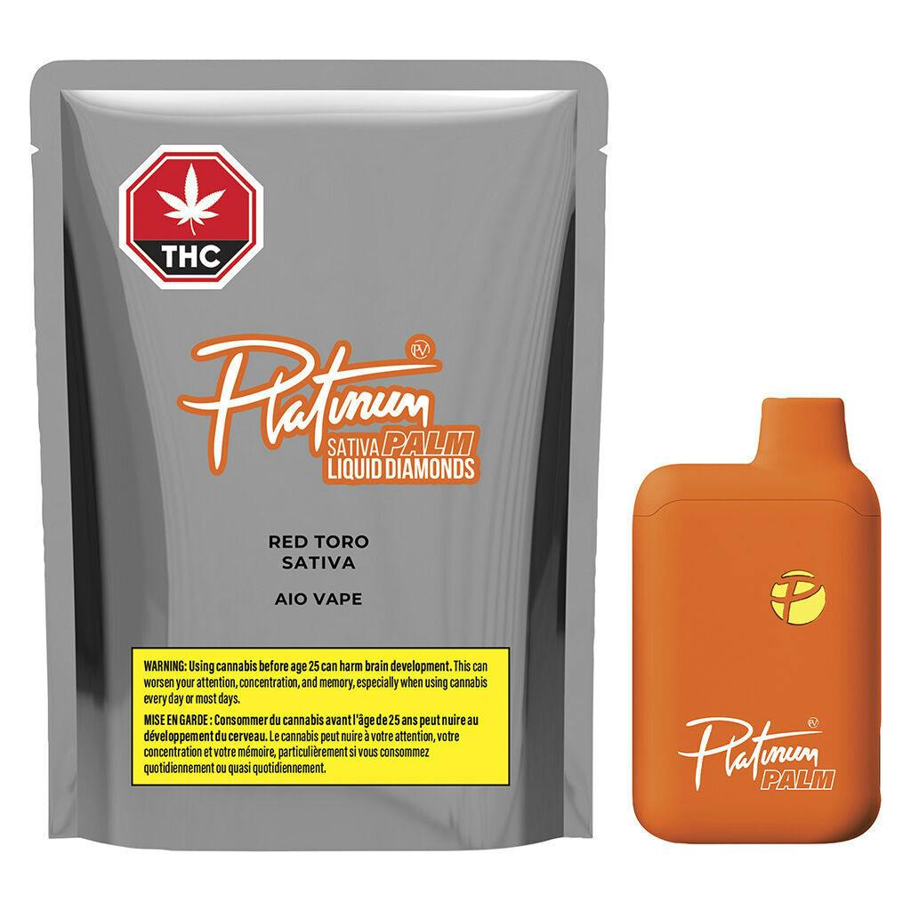 Platinum - Red Toro Liquid Diamond AIO (Disposable) Vape - Sativa - 1g