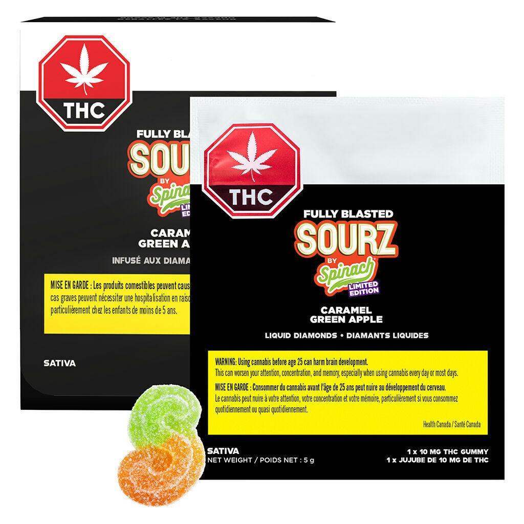 SOURZ by Spinach - Caramel Green Apple Fully Blasted Gummies - Sativa - 10x1 Pack