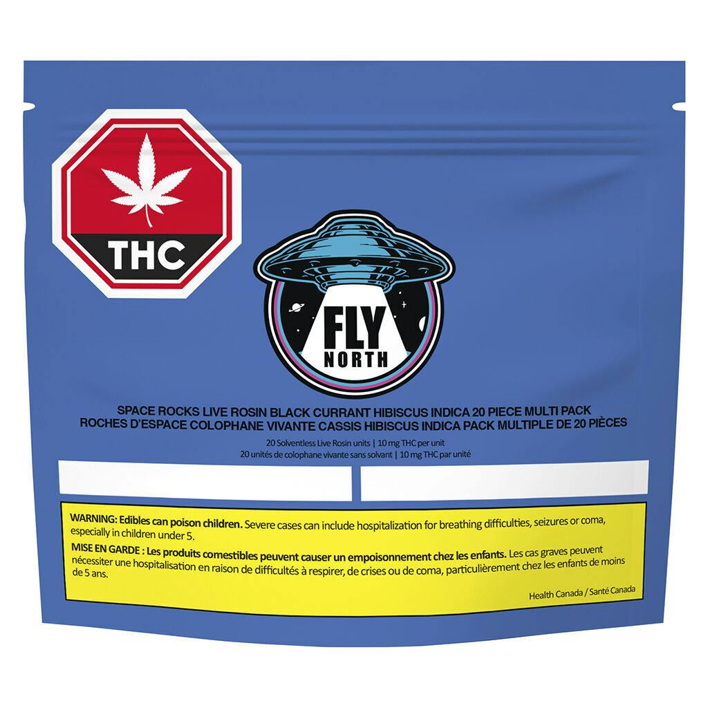 FLY NORTH - Space Rocks Live Rosin Black Current Hibiscus - Indica - 20x1 Pack