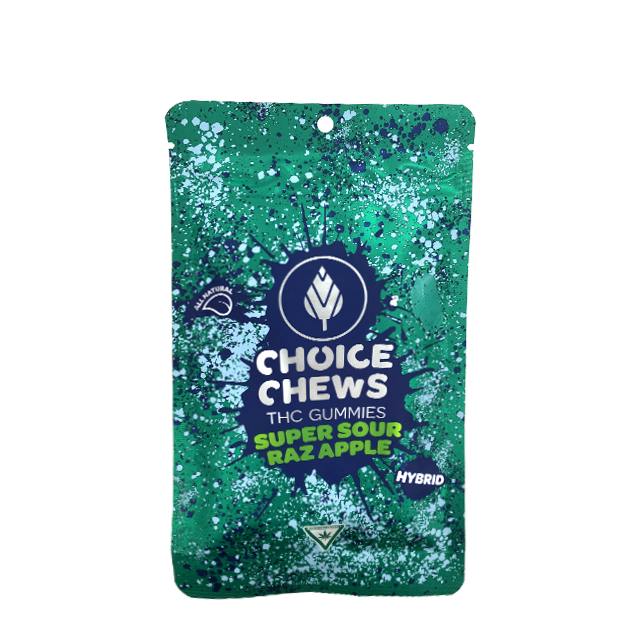 CHOICE | SUPER SOUR RAZZ APPLE GUMMIES | 100MG