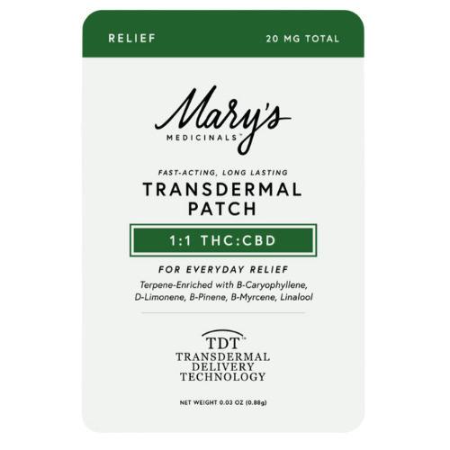 Mary's Medicinals Relief Transdermal Patch 10mg THC : 10mg CBD
