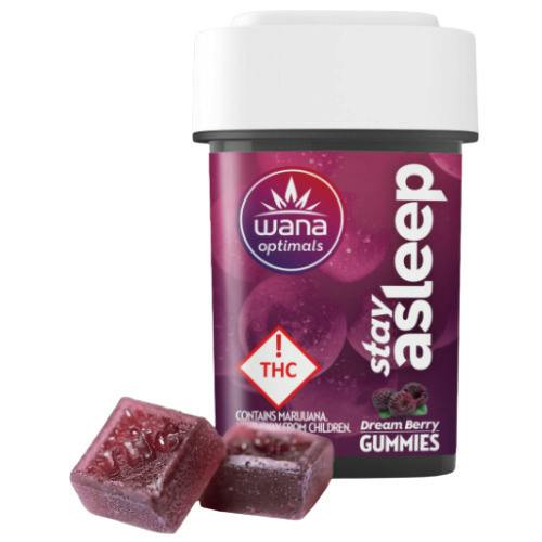 Wana Stay Asleep Dream Berry Gummies 200mg CBD : 100mg THC : 50mg CBN : 50mg CBG