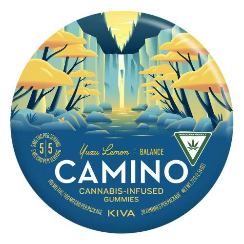 Kiva Confections Camino Yuzu Lemon Balance Gummies 100mg THC : 100mg CBD