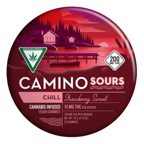 Kiva Confections Camino Strawberry Sunset Chill Sour Gummies 200mg THC