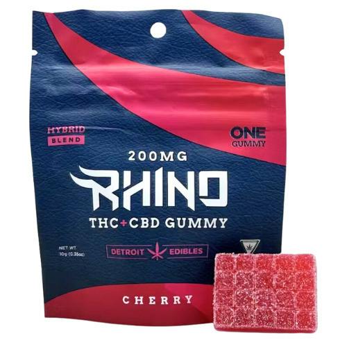 Detroit Edible Company Cherry Rhino 4:1 Single Serve Gummy THC/CBD