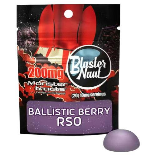 Monster Xtracts Ballistic Berry RSO Blasternaut Single Serve Gummy 200mg THC