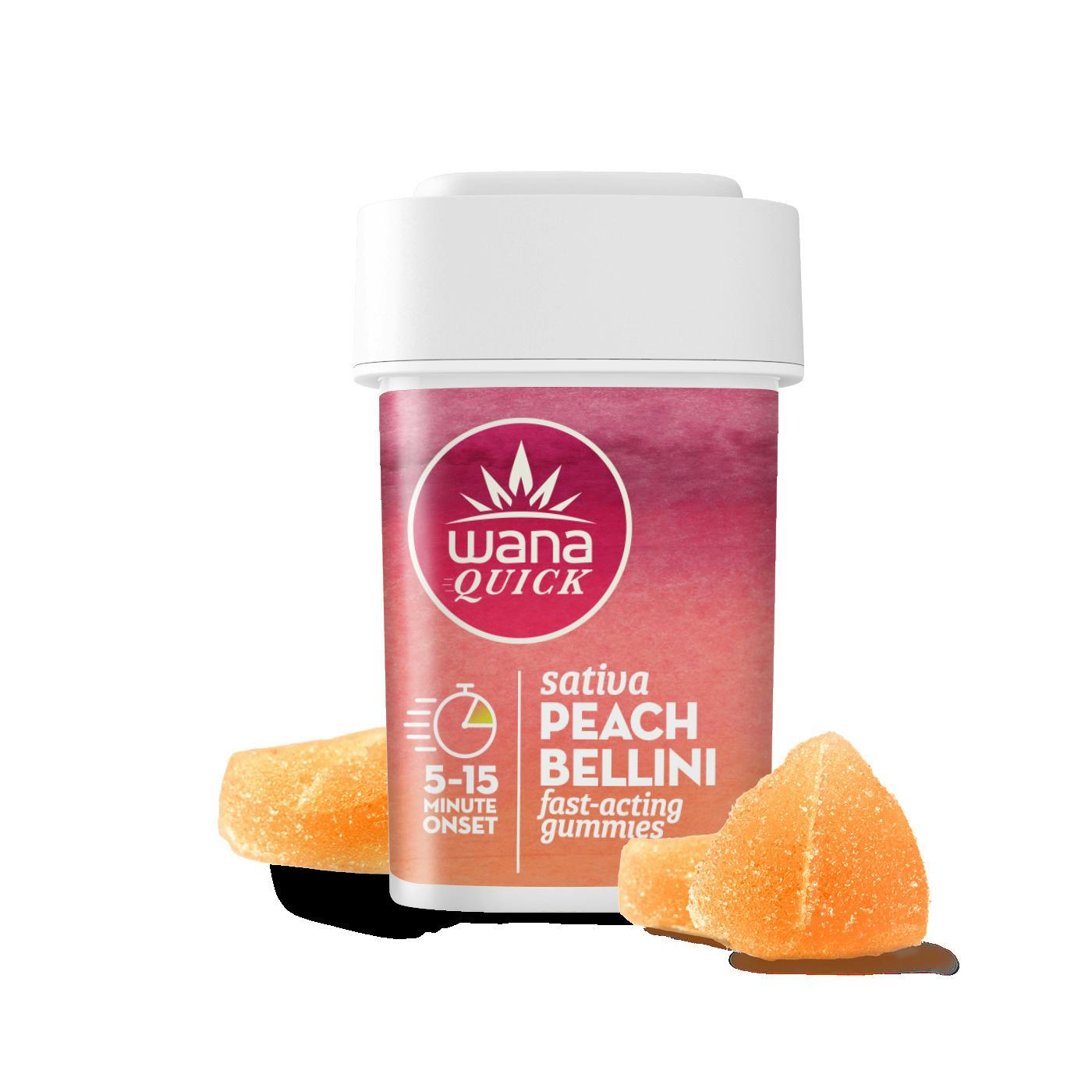 Wana Quick Peach Bellini Sativa Gummies 200mg THC