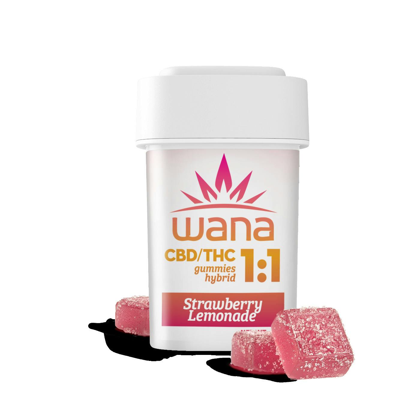 Wana Strawberry Lemonade Hybrid Gummies 100mg THC : 100mg CBD