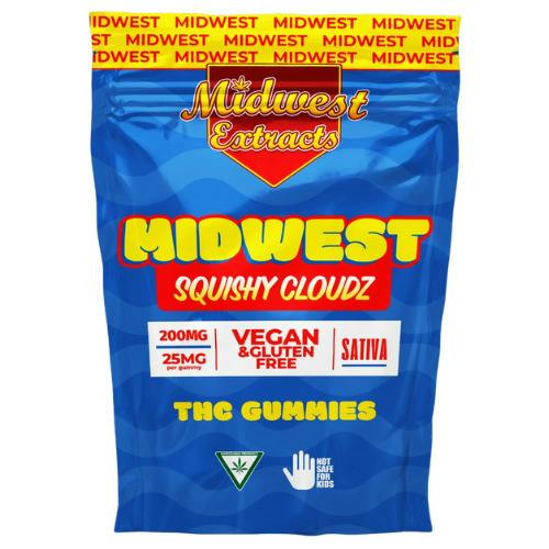 Midwest Extracts Squishy Cloudz Gummies 8 Pieces 200mg THC