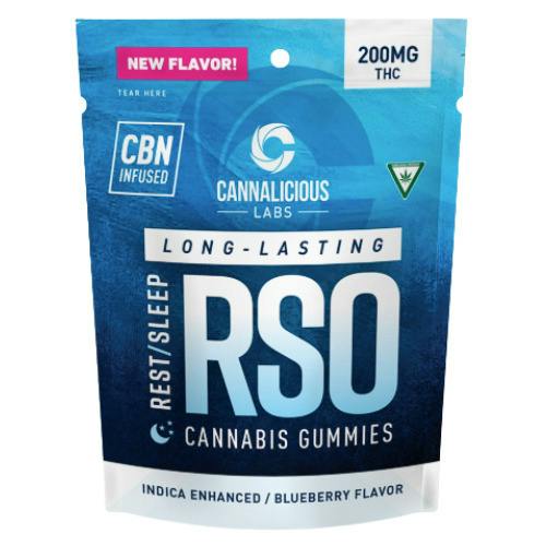 Cannalicious RSO Blueberry Rest Indica Gummies 200mg THC