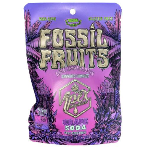 Apex Solventless Fossil Fruits Grape Soda Live Hash Rosin Gummies 200mg THC