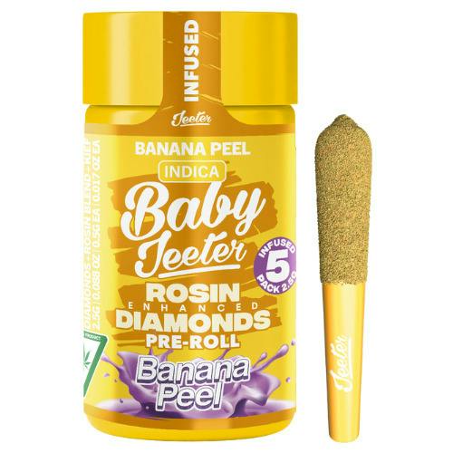 Baby Jeeter Banana Peel Indica Infused Pre-Roll 5 Pack 2.5g