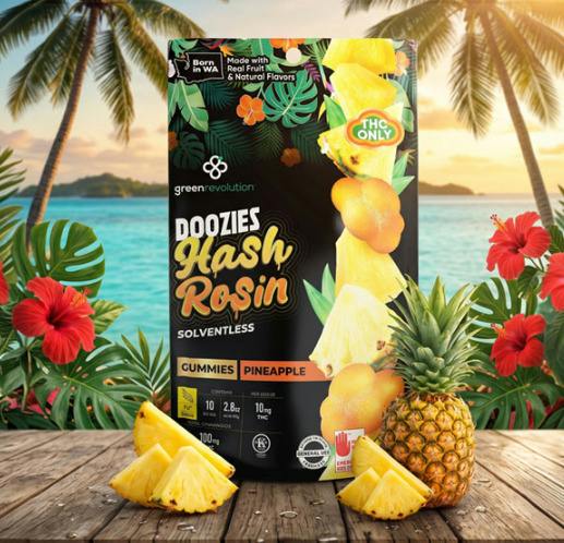 Pineapple Hash Rosin Doozies Gummies | 100mg (DOH)