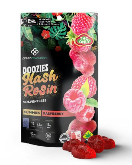 Raspberry Hash Rosin Doozies Gummies | 100mg (DOH)
