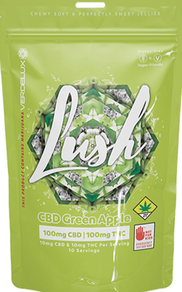 Lush Green Apple 1:1 Jelly Chew Gummies 10-Pack Edibles Verdelux | 200mg (DOH)
