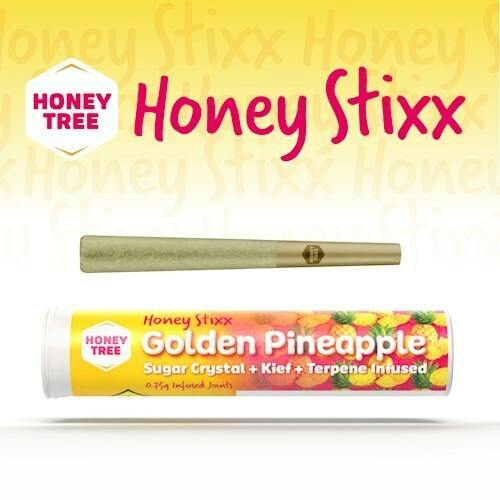 Honey Tree | Golden Pineapple | Honey Stixx 1pk - Sugar Crystal + Kief + Terpene Infused | 1pk | ...
